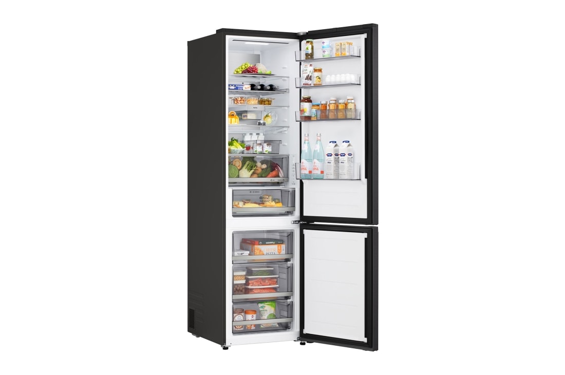 LG külmik sügavkülmikuga põhjas | 2.03m | 375L | Hõbedane | B klass | DoorCooling+™ | Fresh Converter+™, right titled view, GBBS726BPY, thumbnail 14