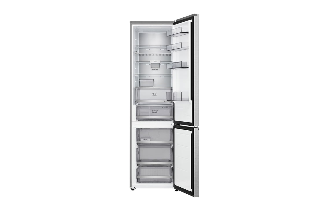 LG külmik sügavkülmikuga põhjas | 2.03m | 375L | Hõbedane | C klass | DoorCooling+™ | Fresh Converter+™, front open, GBBS726CMB, thumbnail 3