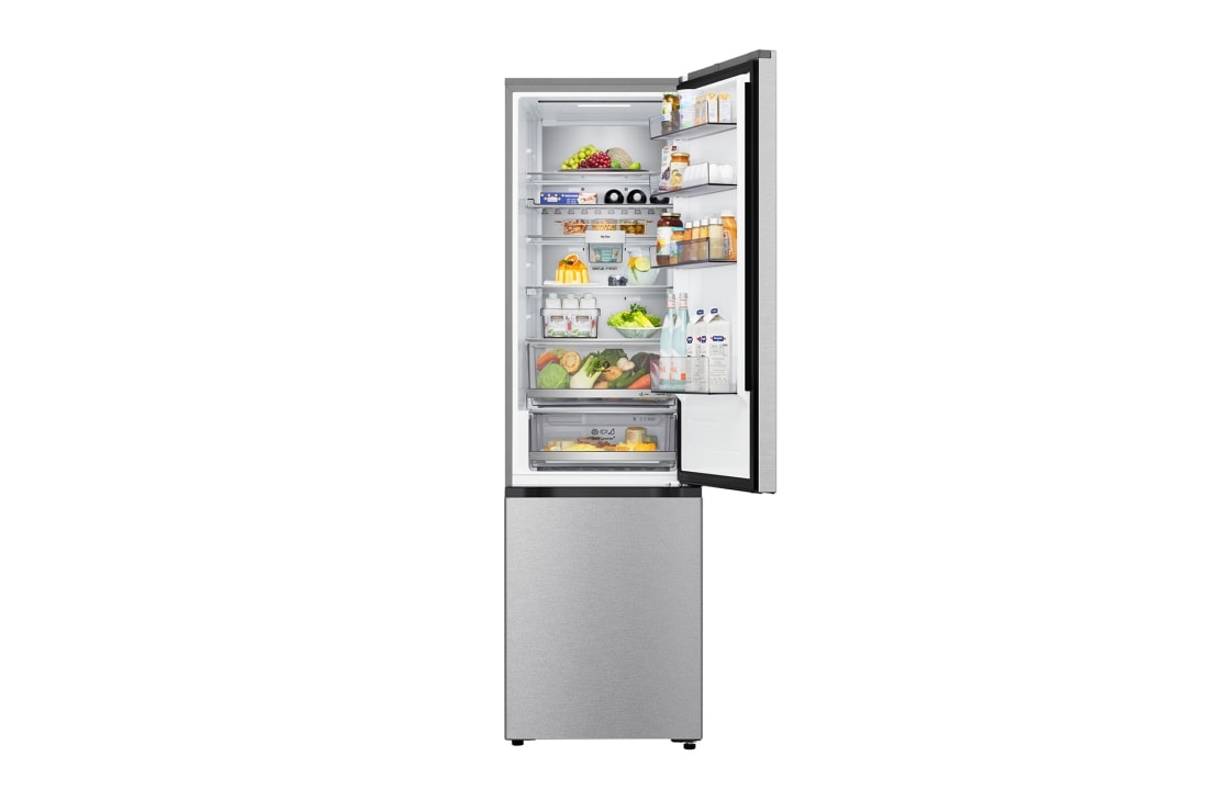 LG külmik sügavkülmikuga põhjas | 2.03m | 375L | Hõbedane | C klass | DoorCooling+™ | Fresh Converter+™, front open, GBBS726CMB, thumbnail 4