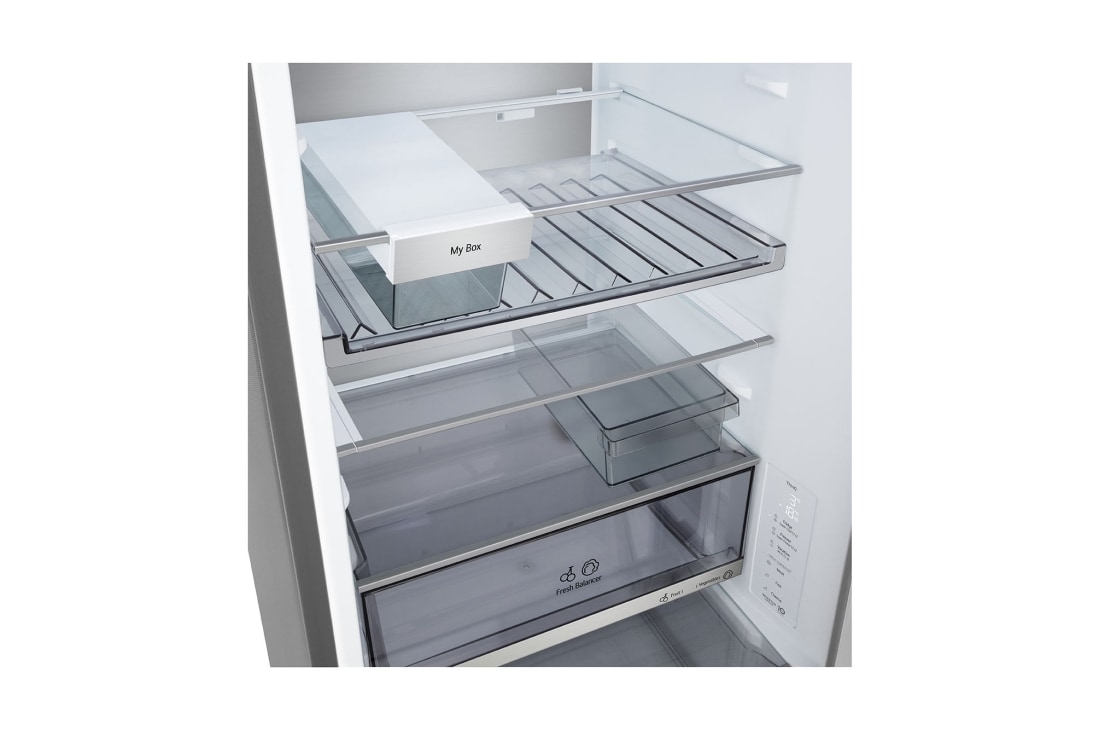LG šaldytuvas su šaldikliu apačioje | 1.86m | 333L | Pilka | C klasė | DoorCooling+™ | FRESHBalancer™, 375 l alumine sügavkülmik, GBBS716CMB, thumbnail 5