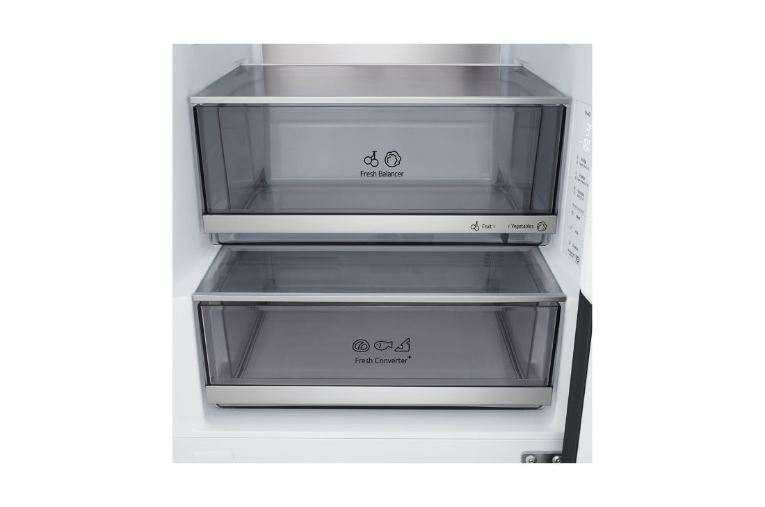LG šaldytuvas su šaldikliu apačioje | 1.86m | 333L | Pilka | C klasė | DoorCooling+™ | FRESHBalancer™, 375 l alumine sügavkülmik, GBBS716CMB, thumbnail 6