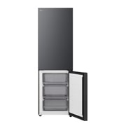 LG külmik sügavkülmikuga põhjas | 1.86m | 333L | Must | C klass | DoorCooling+™ | FRESHBalancer™, LG alumine sügavkülmaosa (GBBS726CMB), mis on paigaldatud süvistatult kõrgesse sooja beeži tooni seina; valged nooled osutavad ülemisele küljele ja esipindadele, GBBSJ1CCEP, thumbnail 6