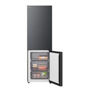 LG külmik sügavkülmikuga põhjas | 1.86m | 333L | Must | C klass | DoorCooling+™ | FRESHBalancer™, LG külmik-sügavkülmiku (GBBS726CMB) lähivaade veiniriiulist, milles on neli pudelit ja makroonikarp; riiuli disain on toodud esile suurendatud ringikujulisel pildil, GBBSJ1CCEP, thumbnail 7