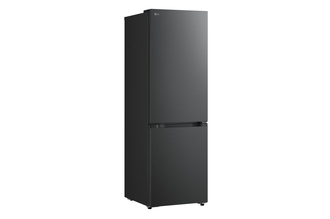 LG külmik sügavkülmikuga põhjas | 1.86m | 333L | Must | C klass | DoorCooling+™ | FRESHBalancer™, LG külmik-sügavkülmiku (GBBS726CMB) sinisega esile tõstetud riiul koos üles-alla nooltega; parempoolsel pildil on näha kokkupandud riiul kahe veepudeliga, GBBSJ1CCEP, thumbnail 11