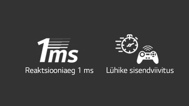 1 ms Response Time’i (1 ms reaktsiooniaja) märgis / madala sisendi viivituse märgis