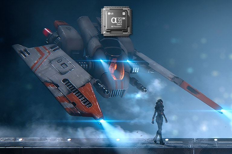 Keskel on protsessori kiibi kujutis. Taustapilt näitab teivashüppajat. Üle pildi liigub sinine ring ja pilt muutub selgemaks. Taustapilt muutub talviseks mäeks ja sinine ring liigub üle pildi ning pilt muutub selgemaks. Taustapilt muutub robotiks kosmoses ja sinine ring liigub üle pildi ning pilt muutub selgemaks.