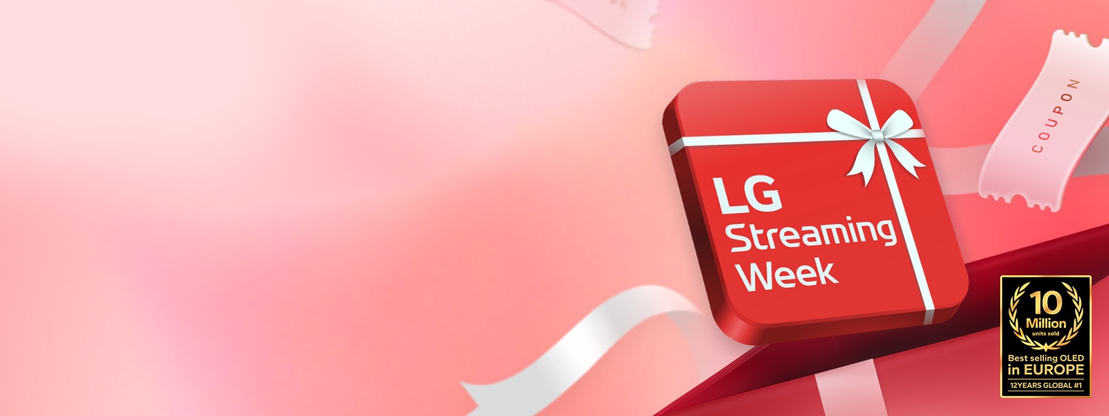 Punane kast tekstiga "LG Streaming Week".