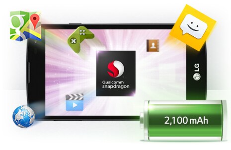 1,2 Ghz neljatuumaline protsessor ja vastupidav 2100 mAh aku