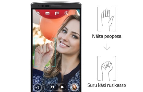 Pildistamine ja eelvaade käeviipega