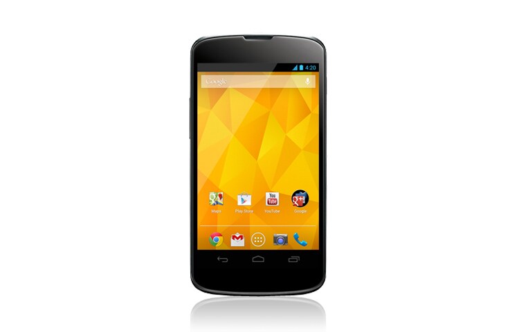 LG Nexus 4 nutitelefonil on uusim Android 4.2 operatsioonisüsteem ja 1,5 GHz neljatuumaline protsessor., E960