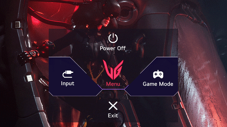 UltraGeari monitori graafilise kasutajaliidese (GUI) pilt.