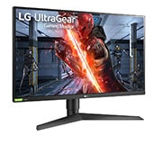 LG 27-tolline UltraGear™ mängumonitor, külgvaade +15 kraadi all, 27GN750-B, thumbnail 3