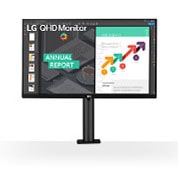 LG 27-tolline Ergo LED monitor, Eestvaade eest keskel oleva toega, 27QN880-B, thumbnail 2