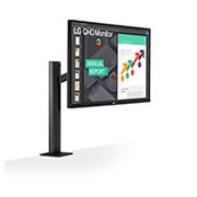 LG 27-tolline Ergo LED monitor, Perspektiivvaade, 27QN880-B, thumbnail 3