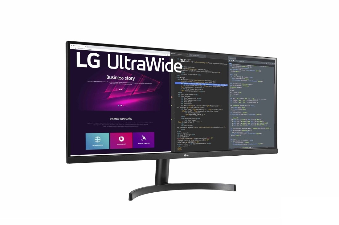 LG 34-tolline UltraWide™ monitor, külgvaade +15 kraadi all, 34WN700-B, thumbnail 3