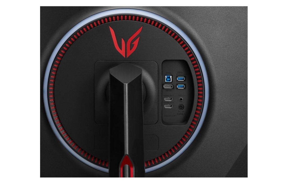 LG 32-tolline UltraGear™ mängumonitor, portide lähivaade valgete sisse lülitatud tuledega, 38GN950-B, thumbnail 10