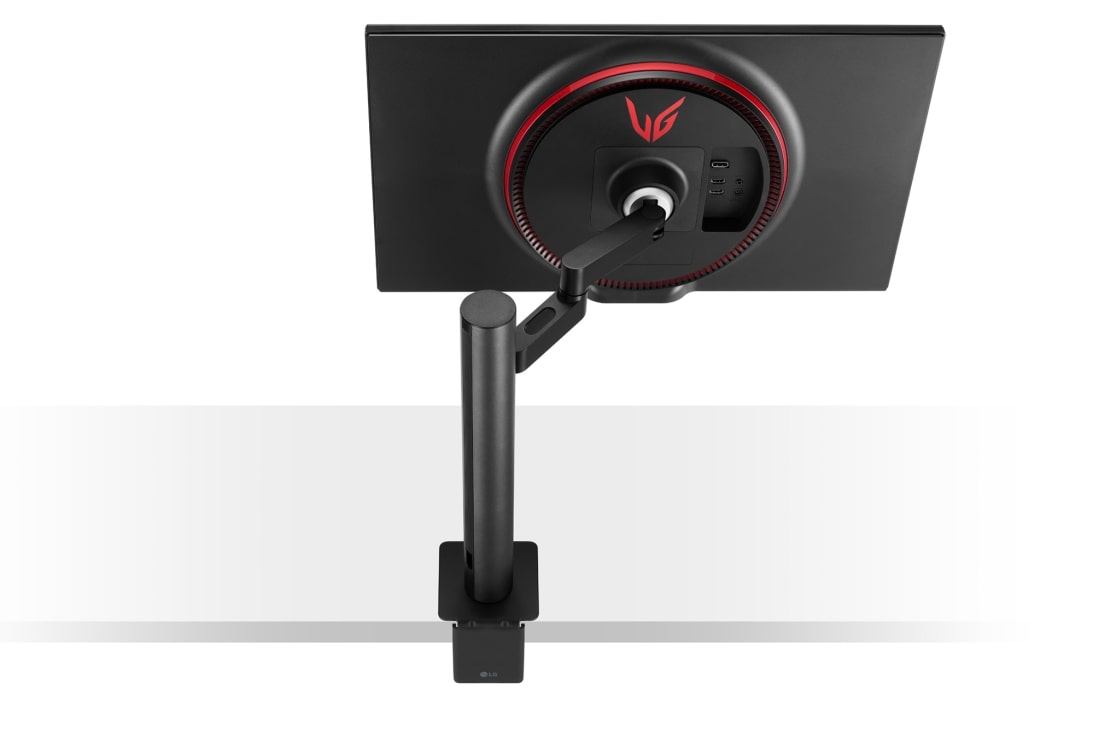 LG 27-tolline UltraGear™ mängumonitor, tagumine külgvaade paremale välja sirutatud alusega monitorile, 27GN880-B, thumbnail 15