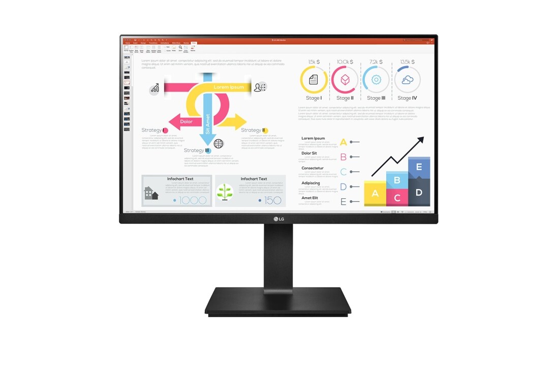 LG 24-tolline QHD IPS monitor, eestvaade, 24QP750-B