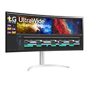 LG 38-tolline UltraWide™ monitor, külgvaade +15 kraadi all, 38WP85C-W, thumbnail 4
