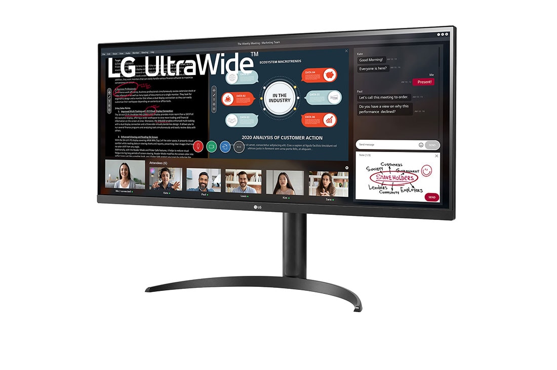 LG 34-tolline UltraWide™ monitor, külgvaade +15 kraadi all, 34WP550-B, thumbnail 2