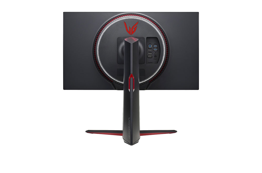 LG 27-tolline UHD 4K UltraGear™ Nano IPS 1ms (GtG) mängumonitor, mis toetab 4K ja 120 Hz HDMI 2.1 kaudu, tagant vaade mitmevärviliste sisse lülitatud tuledega, 27GP950-B, thumbnail 6