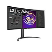 LG 34-tolline 21:9 nõgus IPS-monitor UltraWide™ QHD (3440 × 1440), perspektiivvaade, 34WP85C-B, thumbnail 4