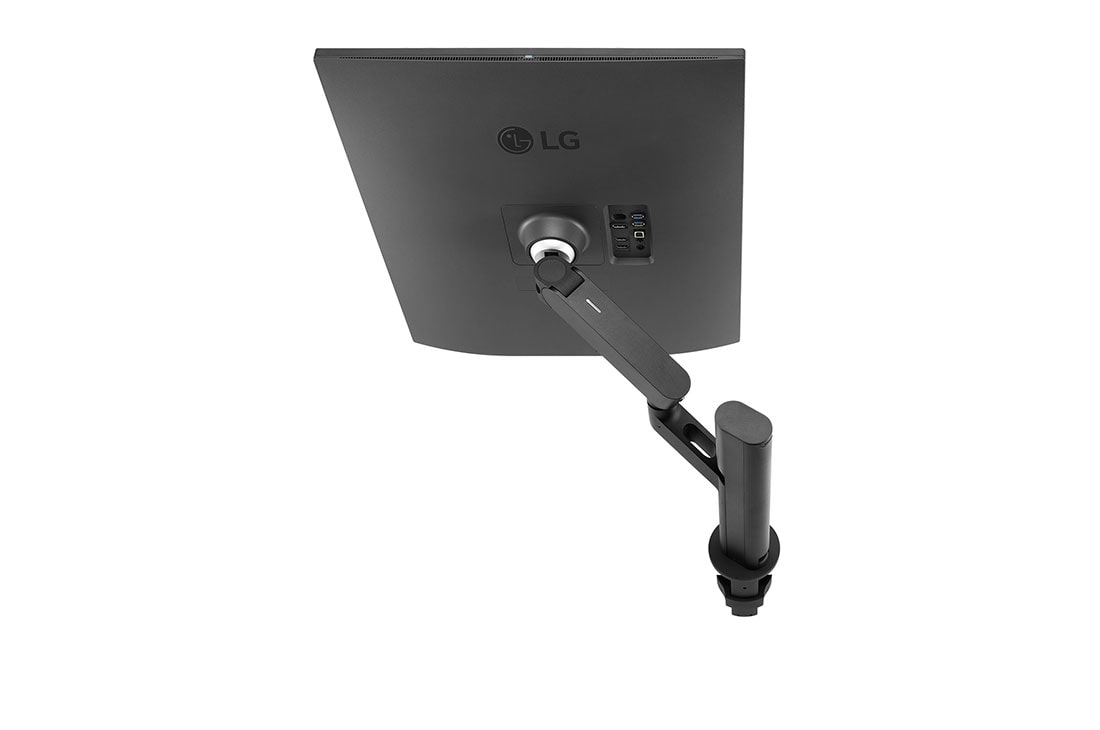 LG 27,6-tolline 16:18-kuvasuhtega DualUp-monitor ergonoomilise jala ja C-tüüpi USB-ga, tagumine külgvaade paremale välja sirutatud alusega monitorile, 28MQ780-B, thumbnail 12