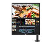 LG 27,6-tolline 16:18-kuvasuhtega DualUp-monitor ergonoomilise jala ja C-tüüpi USB-ga, eestvaade paremal oleva toega, 28MQ780-B, thumbnail 1