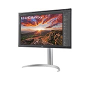 LG 27-tolline UHD 4K monitor, külgvaade +15 kraadi all, 27UP850N-W, thumbnail 2