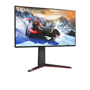 LG 27-tolline UHD 4K UltraGear™ Nano IPS 1ms (GtG) mängumonitor, mis toetab 4K ja 120 Hz HDMI 2.1 kaudu, külgvaade +15 kraadi all, 27GP95R-B, thumbnail 3