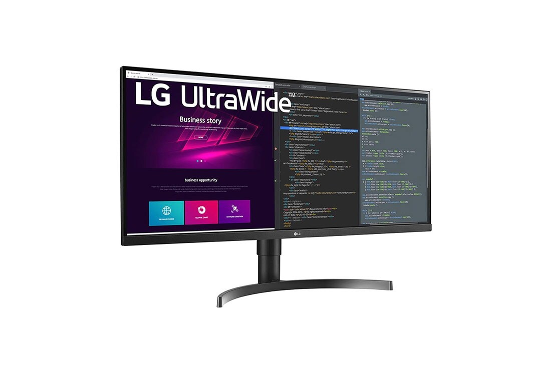 LG 34-tolline UltraWide™ monitor, külgvaade +15 kraadi all, LG 34WN750P-B, thumbnail 3