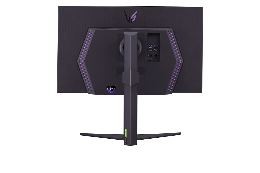 LG 27” LG UltraGear™ QHD mängimismonitor 144 Hz värskendussagedusega, tagantvaade sisse lülitatud tuledega, 27GR93U-B, thumbnail 8