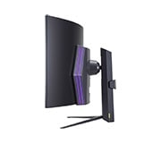 LG 45-tolline UltraGear™ OLED nõgus WQHD mängumonitor 240 Hz värskendussagedusega 0,03 ms (GtG) reageerimisajaga, külgvaade sisse lülitatud tuledega, 45GR95QE-B, thumbnail 5