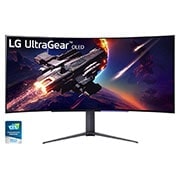 LG 45-tolline UltraGear™ OLED nõgus WQHD mängumonitor 240 Hz värskendussagedusega 0,03 ms (GtG) reageerimisajaga, eestvaade, 45GR95QE-B, thumbnail 1