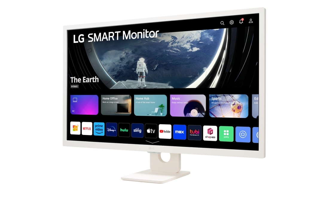 LG 27-tolline Full HD IPS nutimonitor koos webOS-iga, külgvaade -15 kraadi all, 27SR50F-W, thumbnail 2