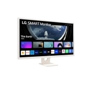 LG 27-tolline Full HD IPS nutimonitor koos webOS-iga, külgvaade +15 kraadi all, 27SR50F-W, thumbnail 3