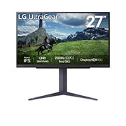 LG 27-tolline UltraGear™ QHD Nano IPS 180Hz (O/C 200Hz) mängumonitor | 1ms (GtG), DisplayHDR™ 400, eestvaade, 27GS85Q-B, thumbnail 1
