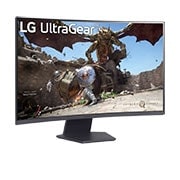 LG 32-tolline UltraGear™ 1000R kumer mängumonitor | QHD, 1ms (GtG), 180Hz, külgvaade +15 kraadi all, 32GS60QC-B, thumbnail 3