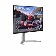 LG 31,5” UHD 4K HDR monitor, perspektiivvaade, 32UQ750P-W, thumbnail 4