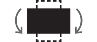 Reguleeritava pööramise ikoon.