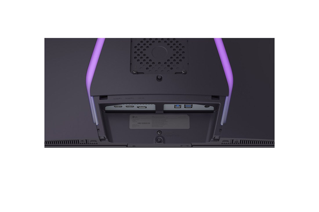 LG 32'' UltraGear™ Dual-Mode OLED gaming monitor | 4K UHD, close-up view of ports, 32GS95UV-B, thumbnail 9