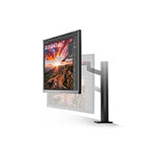 LG 31,5“ UHD 4K Ergo IPS monitor USB-C-ga, Side View Close Up, 32UN880K-B, thumbnail 4