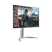 LG 27'' UHD 4K IPS monitor tehnoloogiaga VESA DisplayHDR™ 400, Perspective view, 27UP650K-W, thumbnail 4