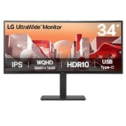 LG 34'' UltraWide QHD kumer IPS monitor USB Type-C™ kaabliga, vue avant, 34BA75QE-B, thumbnail 1