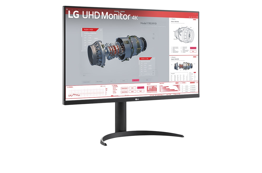 LG 31,5-tolline UHD 4K HDR monitor USB Type-C™ kaabliga	, vue de côté de +15&nbsp;degrés, 32BR55UK-B, thumbnail 2