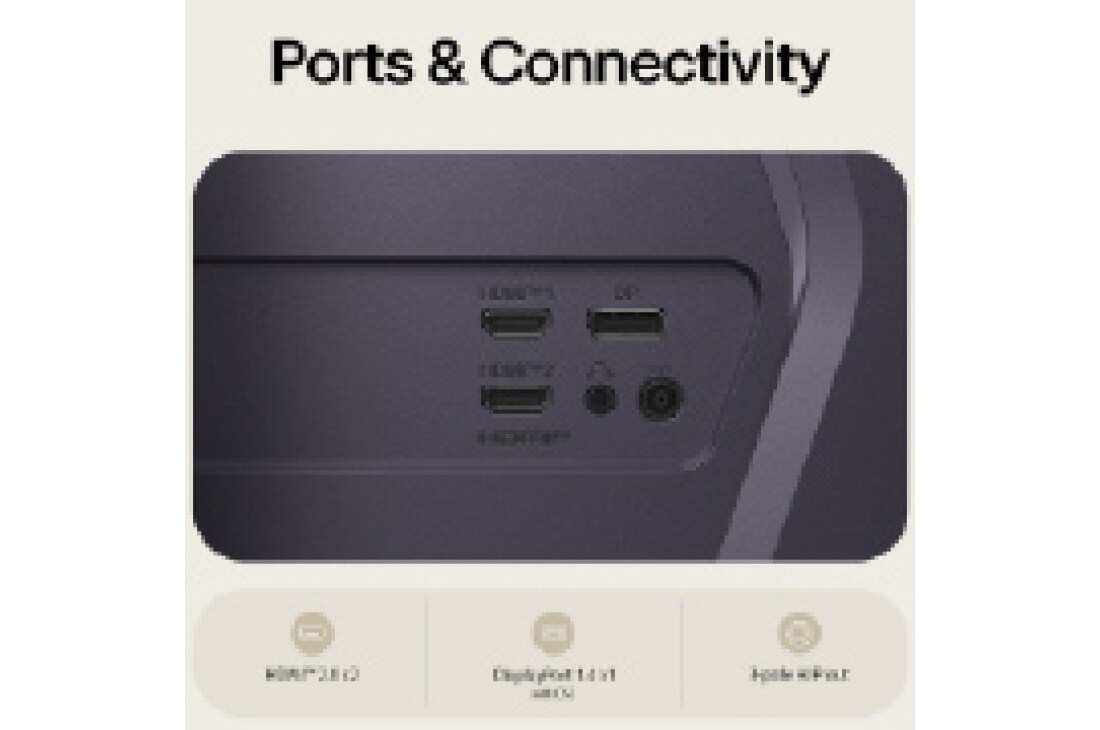 LG 32 tolli LG UltraGear™ QHD 180 Hz 1ms GtG kumer mängumonitor, Mängumonitori tagantvaade, kus on näha selle ühenduvuspordid, sh kaks HDMI™ 2.0 sisendit ja kaks DisplayPort 1.4 porti DSC-toega., 32G620B-B, thumbnail 11