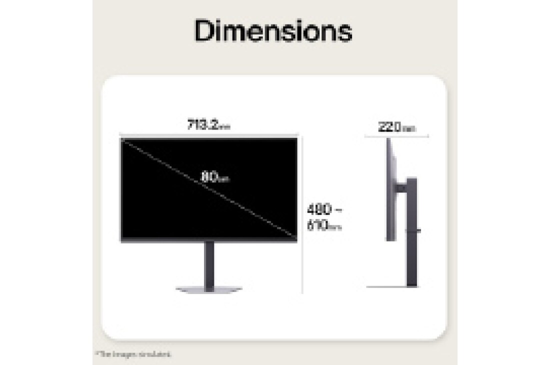 LG 32 tolli LG UltraGear™ QHD 180 Hz 1ms GtG kumer mängumonitor, Mängumonitori esi- ja külgvaated, mis illustreerivad selle üldmõõtmeid ja profiilikujundust., 32G620B-B, thumbnail 12