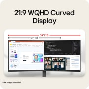 LG UltraWide™ 34-tolline 144 Hz WQHD kumer (1800R) monitor 34U640B HDR 10 ja sRGB 99% (tüüp.) toega, Monitori aluse külgvaade profiilis (-15-kraadine kalle), 34U620B-B, thumbnail 5