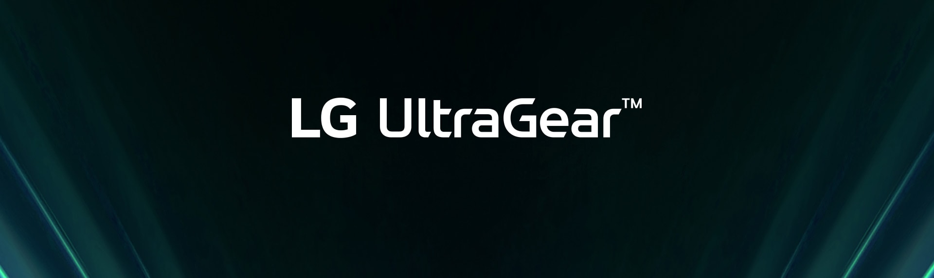 UltraGear™ logo futuristlikus neoonvalgustusega ruumis.	