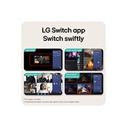 LG 24-tolline UltraGear™ G4, FHD 144Hz mängumonitor, Pildil on esile tõstetud LG Switch rakenduse liides, mis näitab selliseid funktsioone nagu Dual mode, Smart screen split, videokõne käivitamine ja Personalized Picture Wizard nutikama juhtimise ja suj, 24G411B-B, thumbnail 11